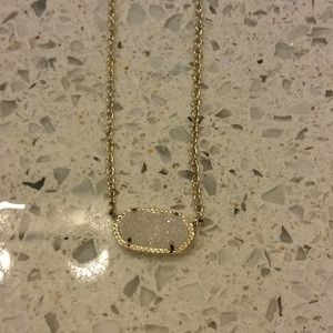 Kendra Scott white gold Drusy necklace